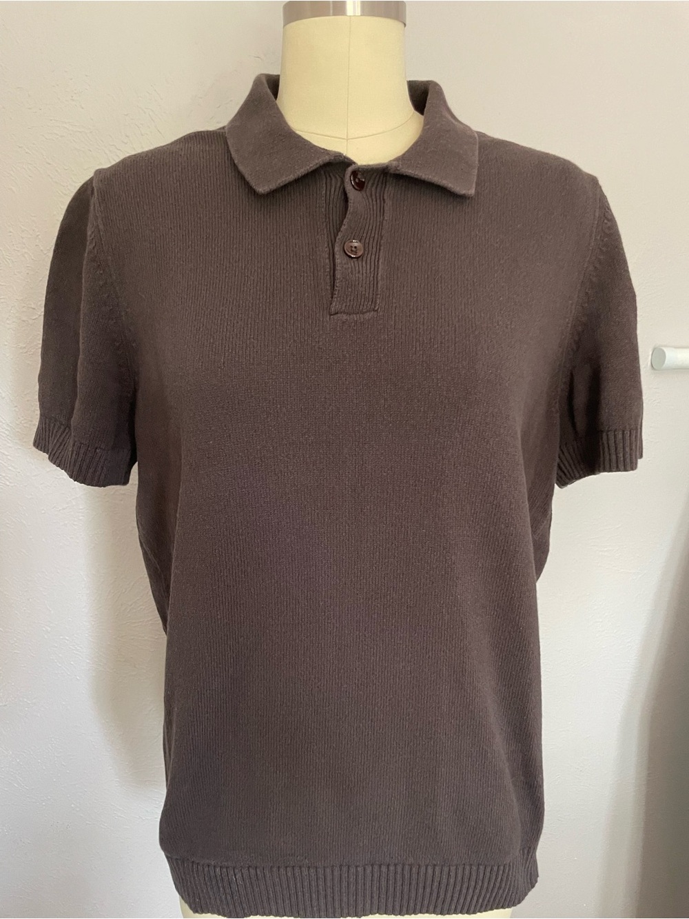 Massimo Dutti Chocolate Brown Knit Polo